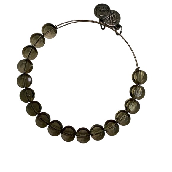 Alex and Ani Jewelry - Alex and Ani Smoky Quartz Beaded Expandable Bangle Bracelet Rafaelian Finish